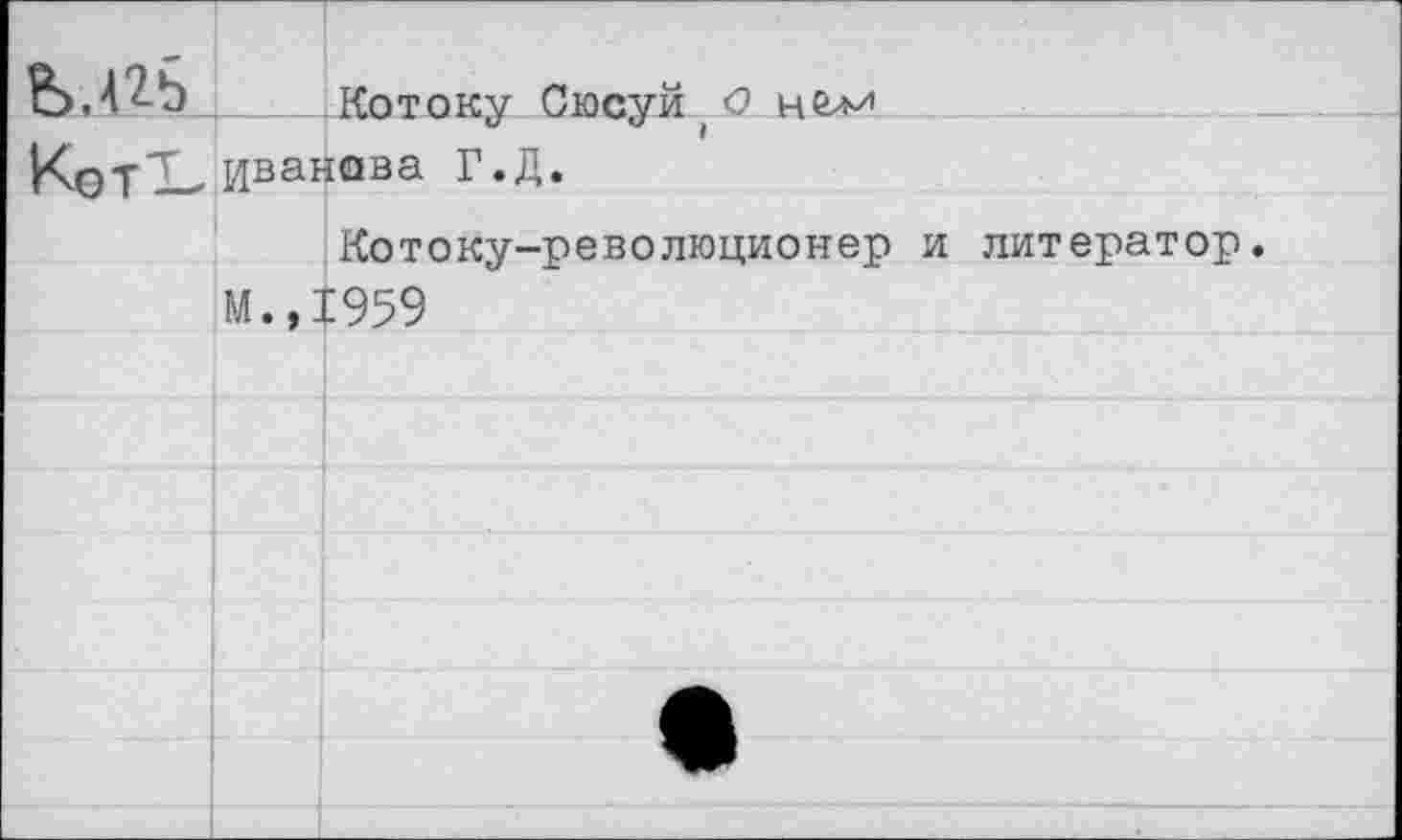 ﻿Ь.АЙ
Кот —
Котоку Сюсуй ( О Н&'И Иванова Г.Д.
Котоку-революционер и литератор.
М.,1959